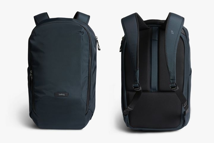 Bellroy Transit Workpack 20L in Nightsky, shown from the front and back