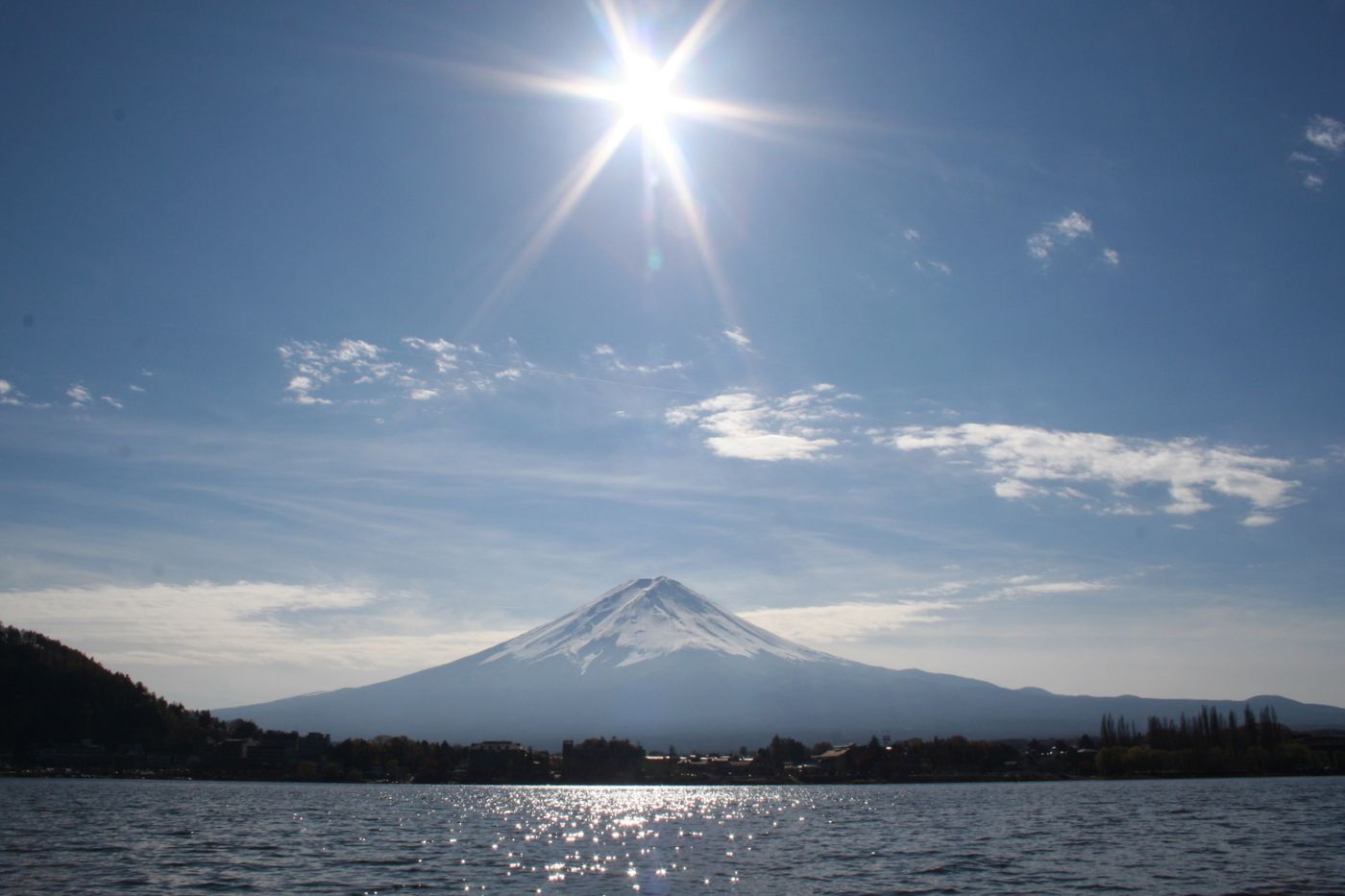 Mount Fuji seen across Lake Kawaguchi in Japan